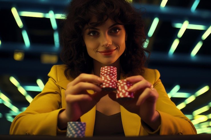 Studio dealer langsung Texas Hold'em Bonus alam4d dengan kartu komunitas ditampilkan di meja live